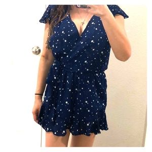 Blue, white star ⭐️ romper